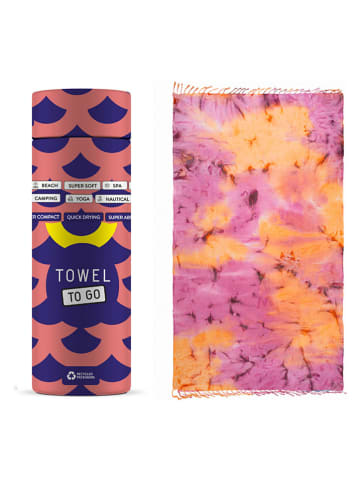 Samimi Ręcznik plażowy "Tie Dye" w kolorze fioletowo-pomarańczowym - 180 x 100 cm