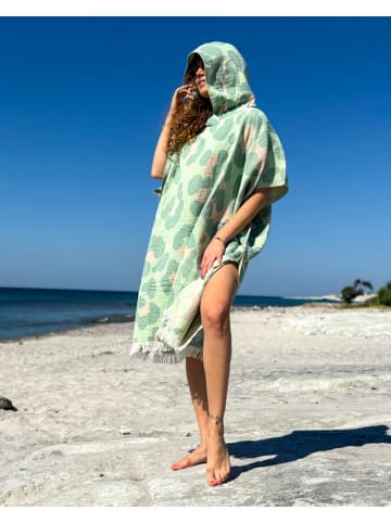 Towel to Go Poncho "Towel To Go - Neon Safari" in Grün - (L)180 x (B)100 cm