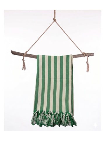 Samimi Strandtuch "Towel To Go - Demeter" in Grün/ Creme - (L)180 x (B)100 cm