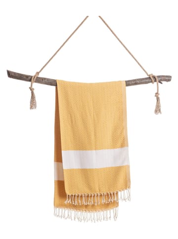 Samimi 2er-Set: Hamamtücher in Gelb/ Grau - (L)180 x (B)100 cm