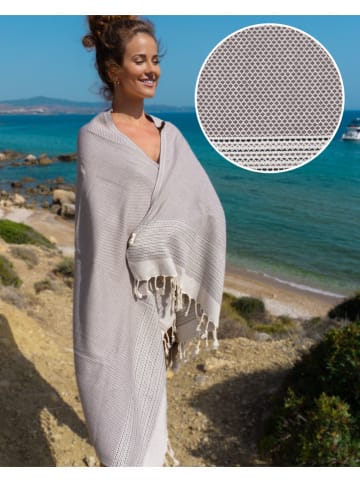 Samimi 3er-Set: Hamamtücher in Grau/ Beige - (L)180 x (B)100 cm