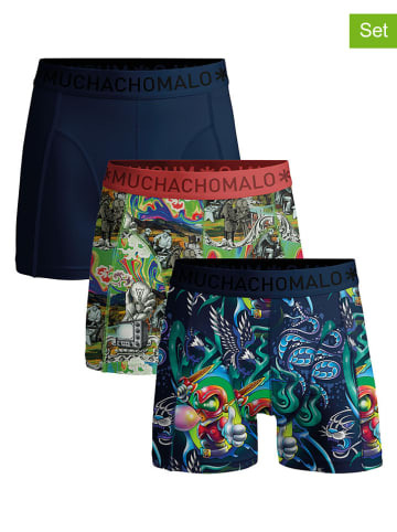 Muchachomalo 3-delige set: boxershorts donkerblauw/meerkleurig