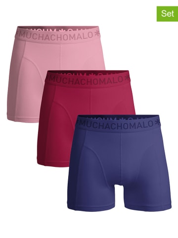 Muchachomalo 3-delige set: boxershorts lila/rood/lichtroze