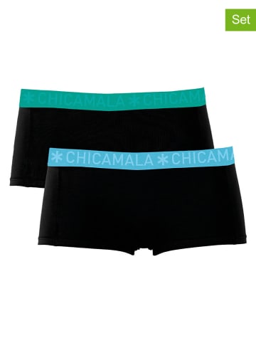 Muchachomalo 2-delige set: hipsters zwart/turquoise/lichtblauw