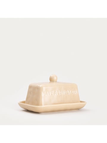 Homla Butterdose ''Isernia'' in Beige - (B)14,5 x (H)8 cm