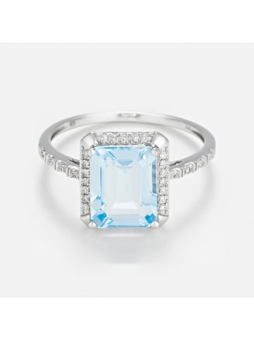 LE DIAMANTAIRE Witgouden ring "Emeraldine" met diamanten en edelstenen