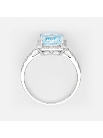 LE DIAMANTAIRE Weißgold-Ring "Emeraldine" mit Diamanten und Edelsteinen
