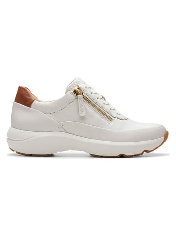 Clarks Leder-Sneakers "Tivoli Zip-Off" in Weiß