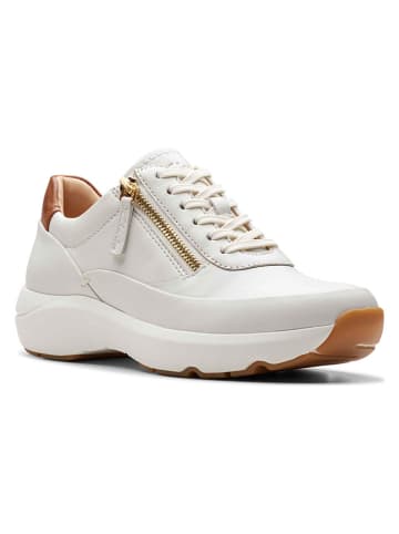 Clarks Leder-Sneakers "Tivoli Zip-Off" in Weiß