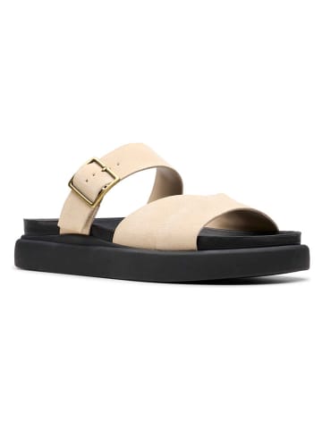 Clarks Leren slippers "Aristella" crème