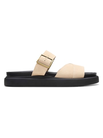 Clarks Leren slippers "Aristella" crème