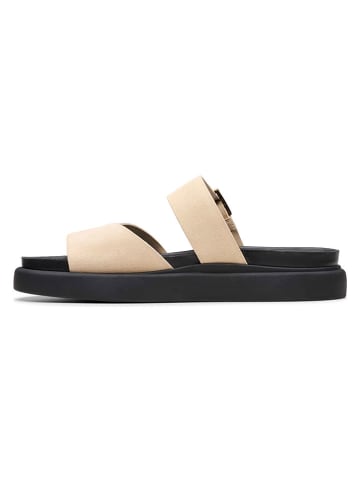 Clarks Leren slippers "Aristella" crème