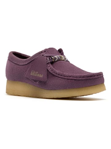 Clarks Leren veterschoenen "Wallabee" paars