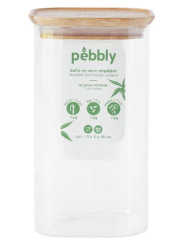 Pebbly Vorratsglas in Transparent/ Hellbraun - 1,4 l