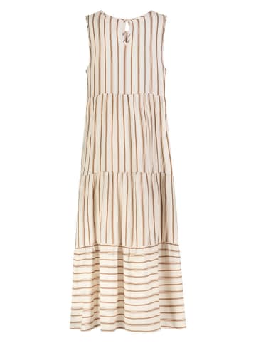 Sublevel Kleid in Beige/ Weiß