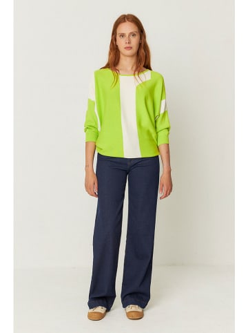 SKFK Pullover "Naike" in Limette/ Weiß