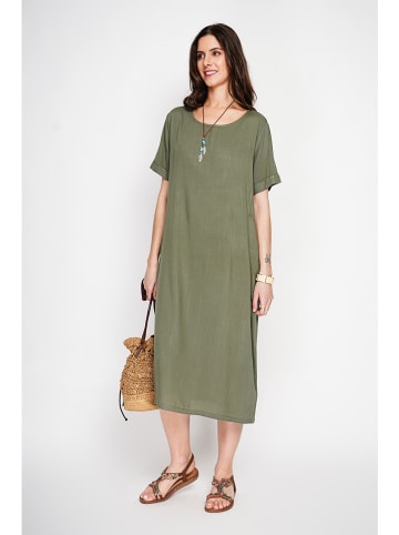 Le Jardin du Lin Kleid in Khaki