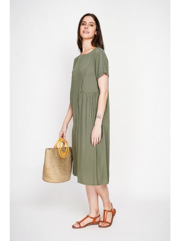 Le Jardin du Lin Kleid in Khaki
