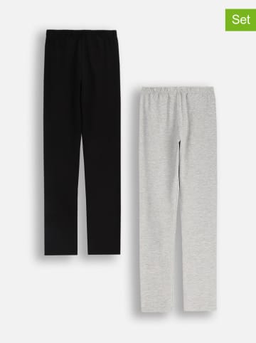 MOKIDA 2er-Set: Leggings in Grau/ Schwarz