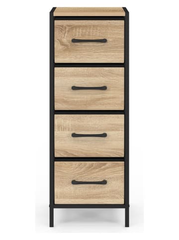 IDOMYA Factory Ladekast ''Iris'' zwart/beige - (B)30 x (H)80 x (D)30 cm