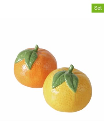 Boltze Figurki dekoracyjne (2 szt.) w kolorze żółto-pomarańczowym - wys.7 x Ø7,5cm
