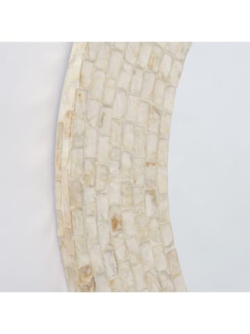 Boltze Lustro ścienne "Capi" w kolorze beżowym - Ø 30 cm