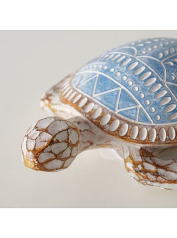Boltze Figurki dekoracyjne (2 szt.) "Turtle" w kolorze błękitnym - 13 x 4 x 10 cm