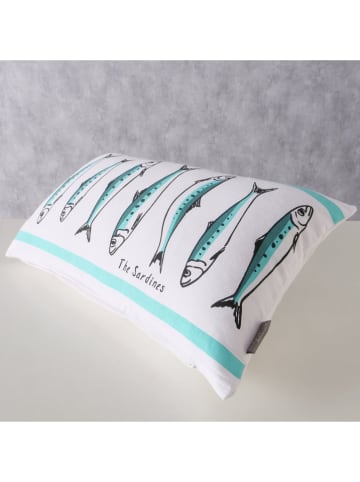 Boltze Kissen "Sardine" in Hellblau/ Weiß - (L)30 x (B)50 cm