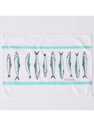 Boltze 2er-Set: Geschirrtücher "Sardine in Weiß/ Hellblau/ Grau - (L)70 x (B)50 cm