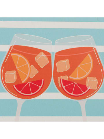 Boltze 3er-Set: Schilder "Summer Spritz" in Hellblau/ Orange - (B)20 x (H)20 cm 