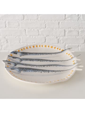 Boltze Servierteller "Sardino" in Blau/ Orange/ Weiß - Ø 29,5 cm