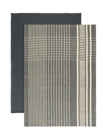 Wenko 2er-Set: Geschirrtücher in Grau/ Creme - (L)65 x (B)45 cm