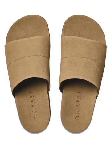 Reef Leren slippers "Oasis" lichtbruin
