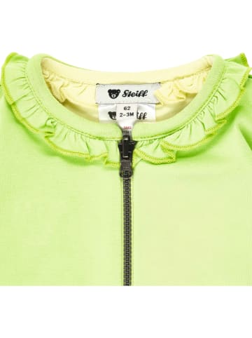 Steiff Sweatjacke in Gelb/ Grün