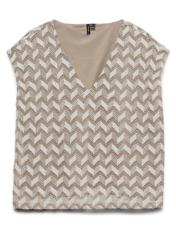 Vero Moda Blusentop in Taupe/ Creme