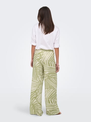 JDY Hose "Debbie" in Grün/ Beige