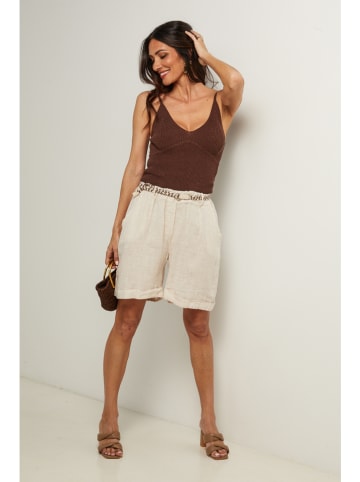 Le Monde du Lin Leinen-Bermudas in Beige