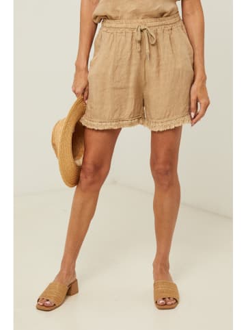 Le Monde du Lin Linnen short camel