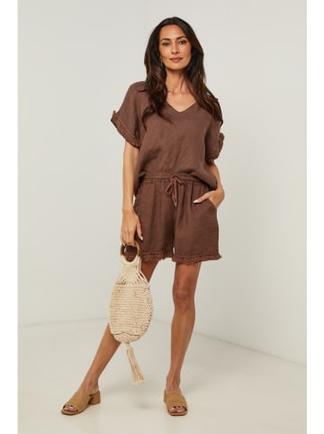 Le Monde du Lin Leinen-Shorts in Braun