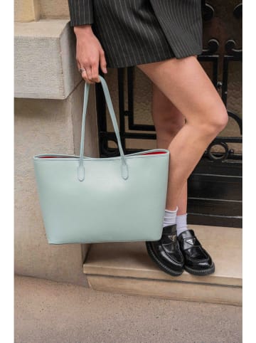 Victor & Hugo Paris Leder-Shopper "Cannes" in Hellblau - (B)47 x (H)29 x (T)14 cm