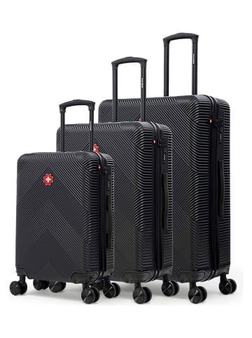 SWISS KOPPER 3tlg. Hardcase-Trolleyset "Olten" in Schwarz