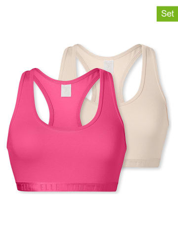 ELLE 2er-Set: Bustiers in Pink/ Sand
