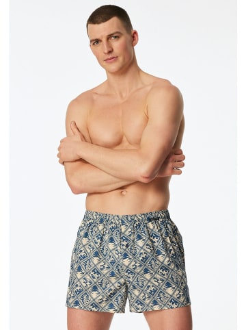 Schiesser 2-delige set: boxershorts donkerblauw/beige