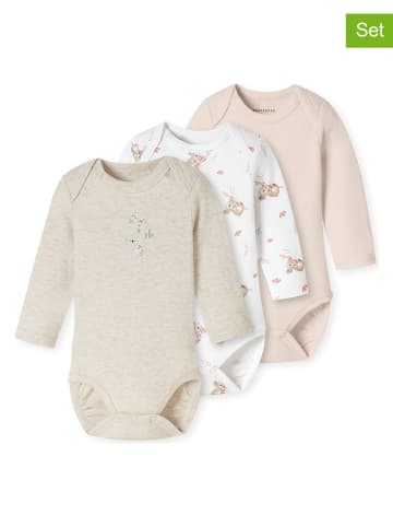 Schiesser 3-delige set: body's beige/wit/zandkleurig