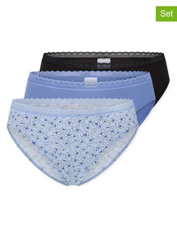 Schiesser 3er-Set: Slips in Hellblau/ Schwarz