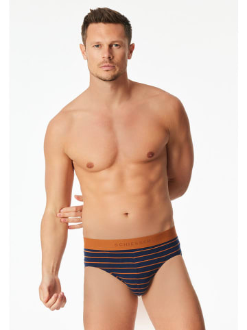 Schiesser 3er-Set: Slips in Dunkelblau/ Orange
