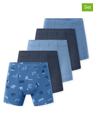 Schiesser 5er-Set: Boxershorts in Blau/ Dunkelblau