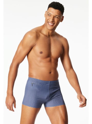 Schiesser Zwembroek donkerblauw/wit