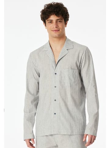 Schiesser Pyjamatop donkerblauw/crème
