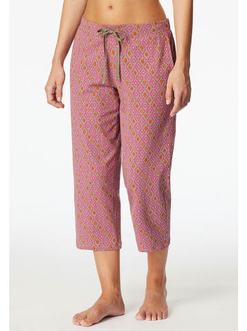Schiesser Pyjama-Hose in Oliv/ Pink